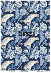 Mavi Horoz Desenli Pirinç Dekopaj Model : CHSR53 - Line Art