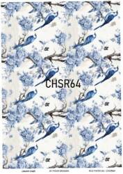 Mavi Kuş Desenli Pirinç Dekopaj Model : CHSR64 - Line Art