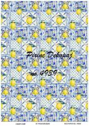 Mavi Limon Desenli Pirinç Dekopaj Model : 4939 - Line Art