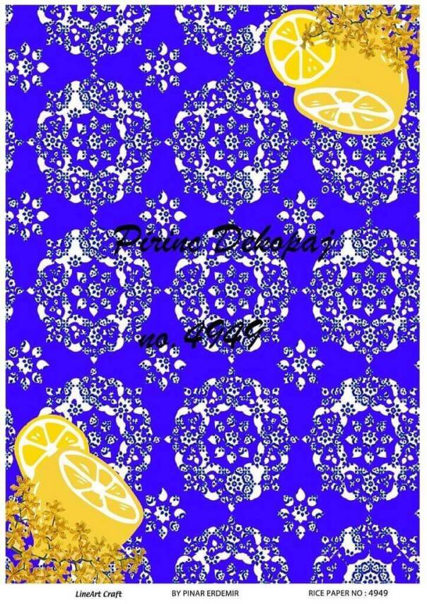 Mavi Limon Desenli Pirinç Dekopaj Model : 4949 - 1