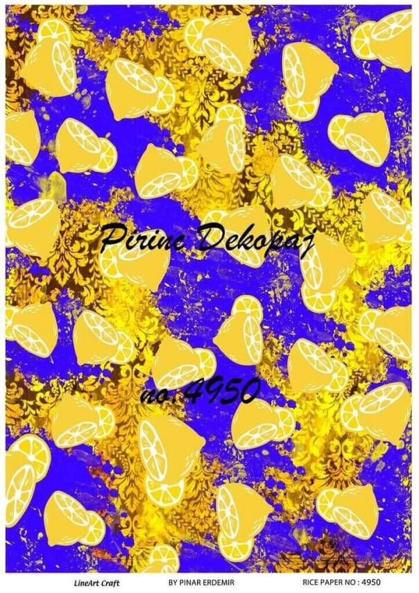 Mavi Limon Desenli Pirinç Dekopaj Model : 4950 - 1