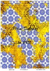 Mavi Sarı Desenli Pirinç Dekopaj Model : 4951 - Line Art