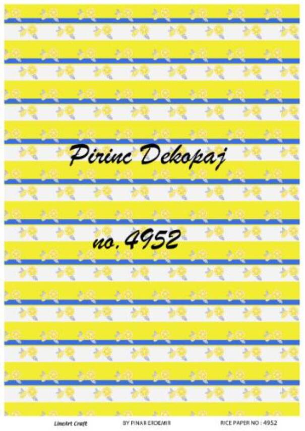 Mavi Sarı Desenli Pirinç Dekopaj Model : 4952 - 1
