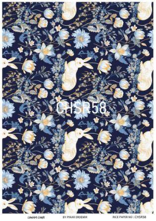 Mavi Tavşan Desenli Pirinç Dekopaj Model : CHSR58 - 1