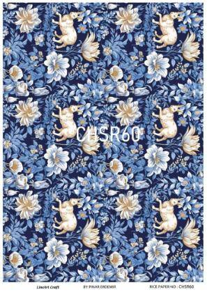 Mavi Tavşan Desenli Pirinç Dekopaj Model : CHSR60 - 1