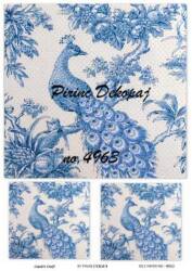 Mavi Tavus kuşu Desenli Pirinç Dekopaj Model : 4963 - Line Art