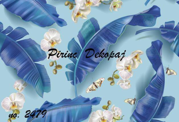 Mavi Yapraklı Pirinç Dekopaj Model : 2479 - 1