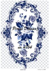 Mavili Çiçek Desenli Pirinç Dekopaj Model : 4764 - Line Art