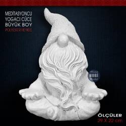 Meditasyon Yapan Cuce Heykeli (29x22 cm) Ham Polyester - Tual Hobi Sanat