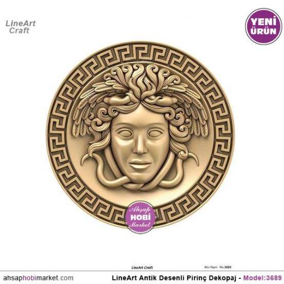 Medusa Figürlü Versace Pirinç Dekopaj Model : 3689 - 1