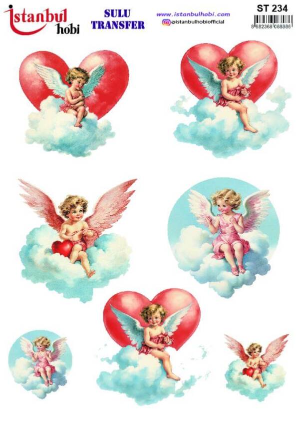 Melek Desenli Sulu Transfer Kağıdı STI-234 - 1