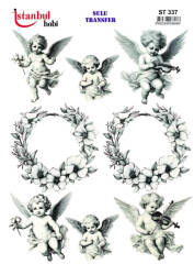 Melek Desenli Sulu Transfer Kağıdı STI-337 - Tual Hobi Craft Ist