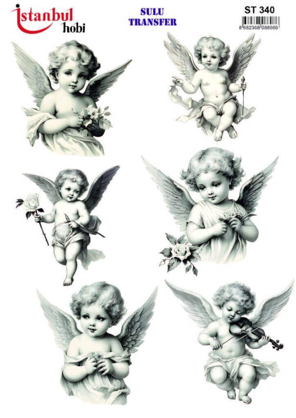 Melek Desenli Sulu Transfer Kağıdı STI 340 - 1