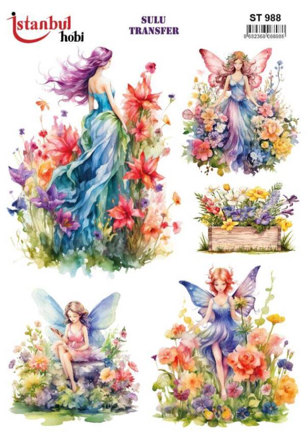 Melek Desenli Sulu Transfer Kağıdı STI-988 - 1