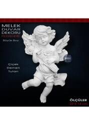 Melek Duvar Dekoru Büyük Boy (23x14 cm) Ham Polyester Çiçek Demetli - Tual Hobi Sanat