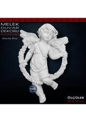 Melek Duvar Dekoru Büyük Boy (25x19 cm) Ham Polyester - Tual Hobi Sanat