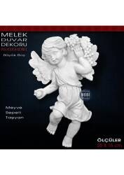 Melek Duvar Dekoru Meyve Sepetli (25x16 cm) Ham Polyester Büyük Boy - Tual Hobi Sanat
