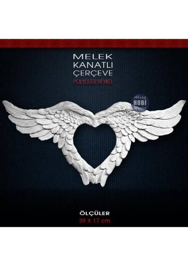 Melek Kanadı Çerçeve (39X17 cm) Ham Polyester - 1
