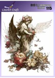 Melek ve Çiçek Desenli Kumaş Transfer Kağıdı LNT-K115 (20x20 cm) - Line Art