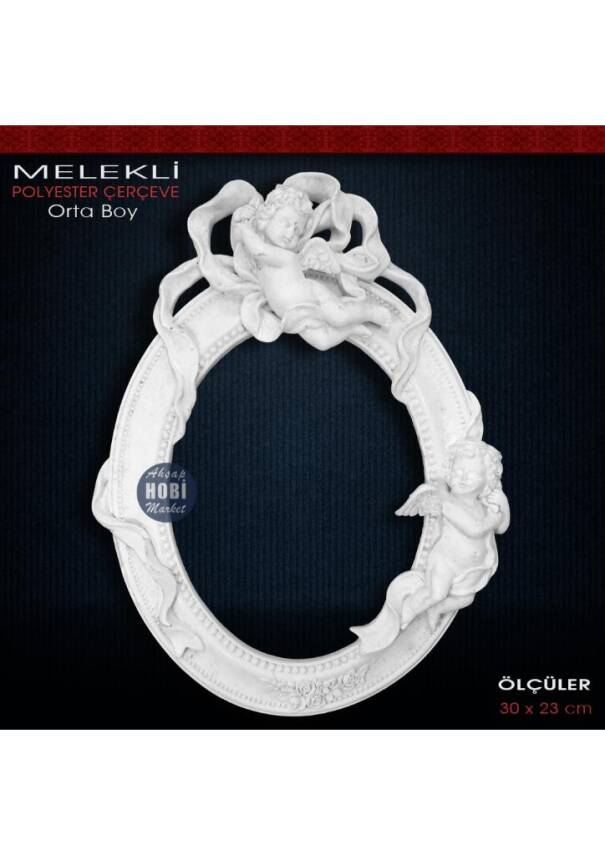 Melekli Çerçeve Orta Boy (30X23cm) Ham Polyester - 1