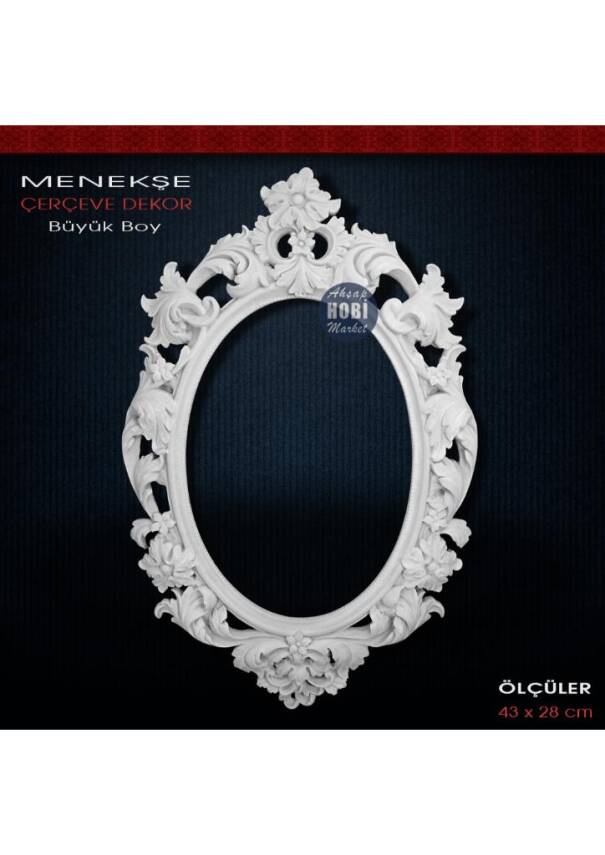Menekşe Çerçeve Büyük Boy (43X28cm) Ham Polyester - 1