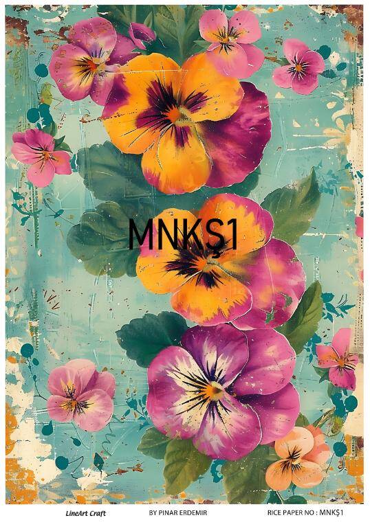 Menekşe Desenli Pirinç Dekopaj Model : MNKŞ001 - 1