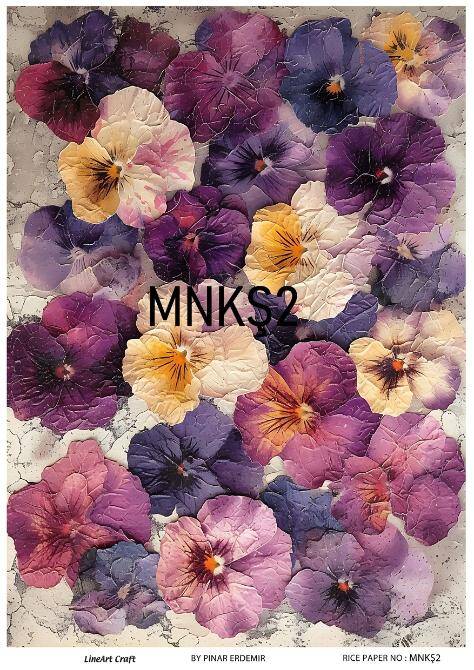 Menekşe Desenli Pirinç Dekopaj Model : MNKŞ002 - 1