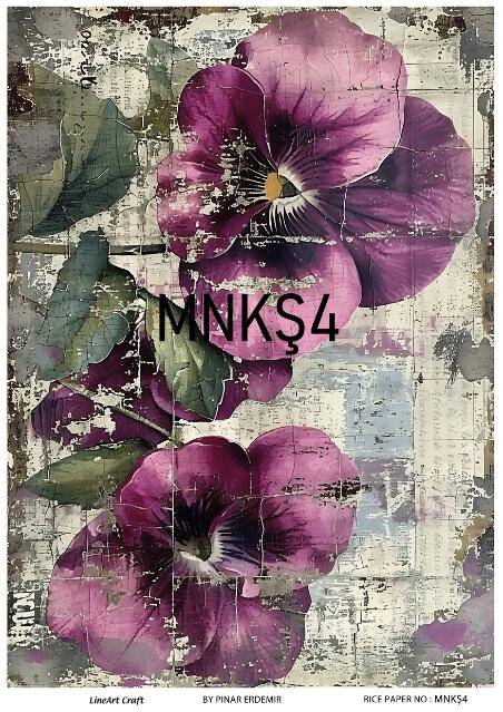 Menekşe Desenli Pirinç Dekopaj Model : MNKŞ004 - 1