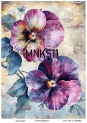 Menekşe Desenli Pirinç Dekopaj Model : MNKŞ011 - Line Art