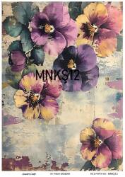 Menekşe Desenli Pirinç Dekopaj Model : MNKŞ012 - Line Art