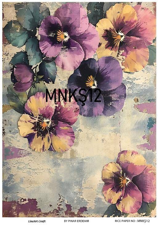 Menekşe Desenli Pirinç Dekopaj Model : MNKŞ012 - 1