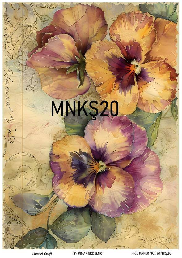 Menekşe Desenli Pirinç Dekopaj Model : MNKŞ020 - 1
