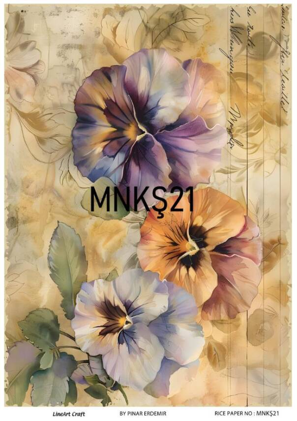 Menekşe Desenli Pirinç Dekopaj Model : MNKŞ021 - 1