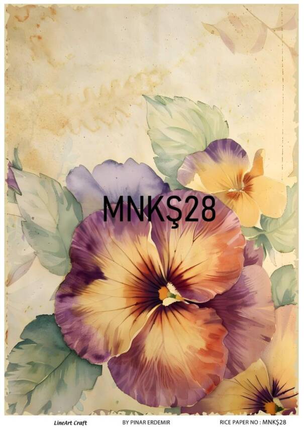 Menekşe Desenli Pirinç Dekopaj Model : MNKŞ028 - 1