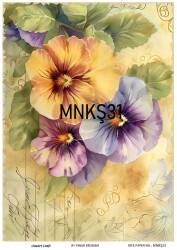 Menekşe Desenli Pirinç Dekopaj Model : MNKŞ031 - Line Art