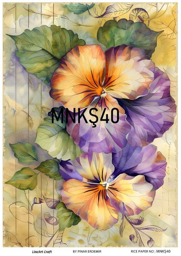 Menekşe Desenli Pirinç Dekopaj Model : MNKŞ040 - 1