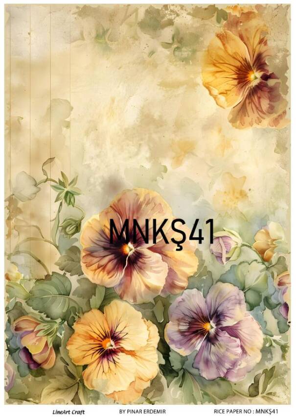 Menekşe Desenli Pirinç Dekopaj Model : MNKŞ041 - 1