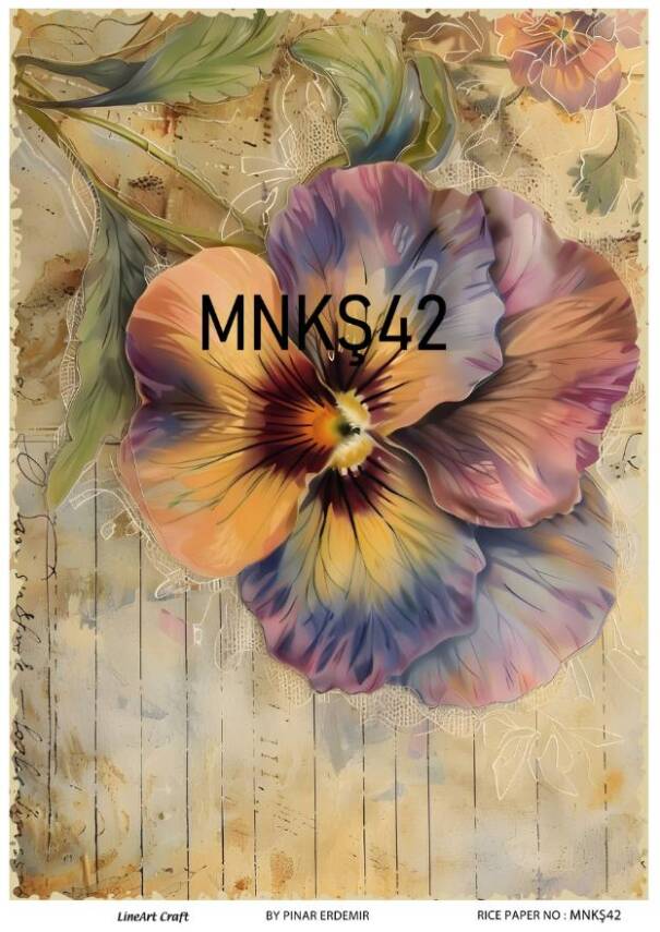 Menekşe Desenli Pirinç Dekopaj Model : MNKŞ042 - 1