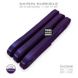Menekşe Moru Saten Kurdele (Genişlik 1 cm) 10 Metre - Tual Hobi Sanat