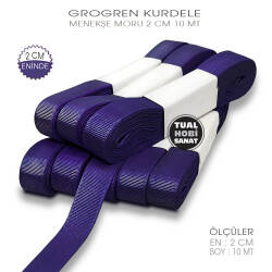 Menekşe Moru Renkli Grogren Kurdele (Genişlik 2 cm) 10 Metre - Tual Hobi Sanat