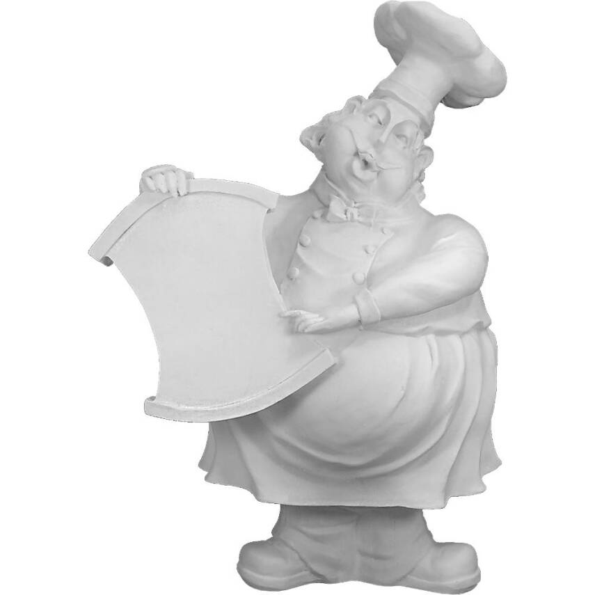 Menülü Ahçıbaşı Heykeli (40x25 cm) Ham Polyester - 2