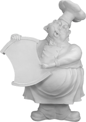 Menülü Ahçıbaşı Heykeli (40x25 cm) Ham Polyester - 3