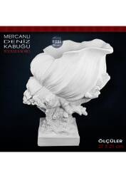 Mercanlı Deniz Kabuğu Biblo Vazo (27x21 cm) Ham Polyester - Tual Hobi Sanat