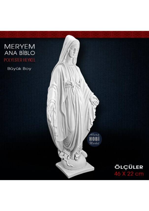 Meryem Ana Biblo Büyük Boy (46x22 cm) Ham Polyester - 2