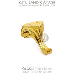Metal Kutu Ayağı Moda Model Küçük (20x15 mm) Parlak Gold - Tual Hobi Sanat (1)