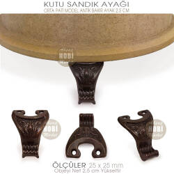 Metal Kutu Ayağı Pati Model (25x25 mm) Antik Bakır - 4