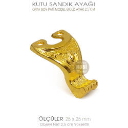 Metal Kutu Ayağı Pati Model (25x25 mm) Parlak Gold - 3