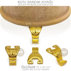 Metal Kutu Ayağı Pati Model (25x25 mm) Parlak Gold - 4