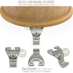 Metal Kutu Ayağı Pati Model (25x25 mm) Parlak Gümüş - 4