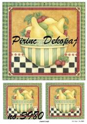 Meyve Desenli Pirinç Dekopaj Model : 3980 - Line Art